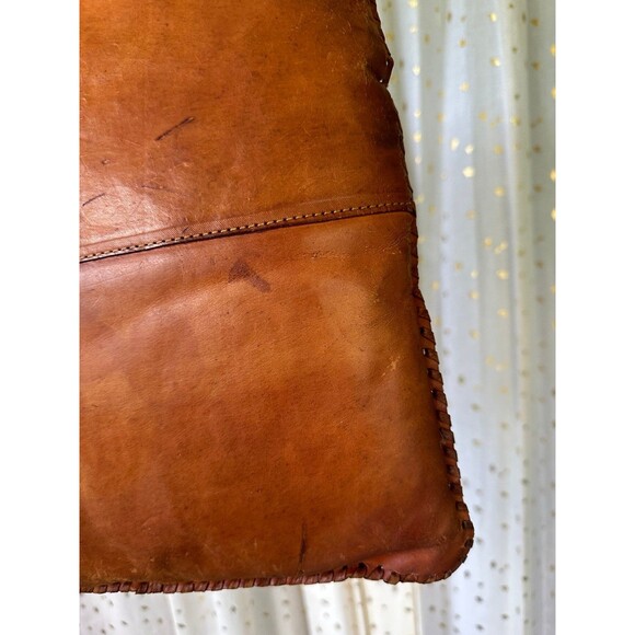 Unbranded Intricate Handmade Tooled Floral Cutout Leather Decorative Pillow - Picture 9 of 11